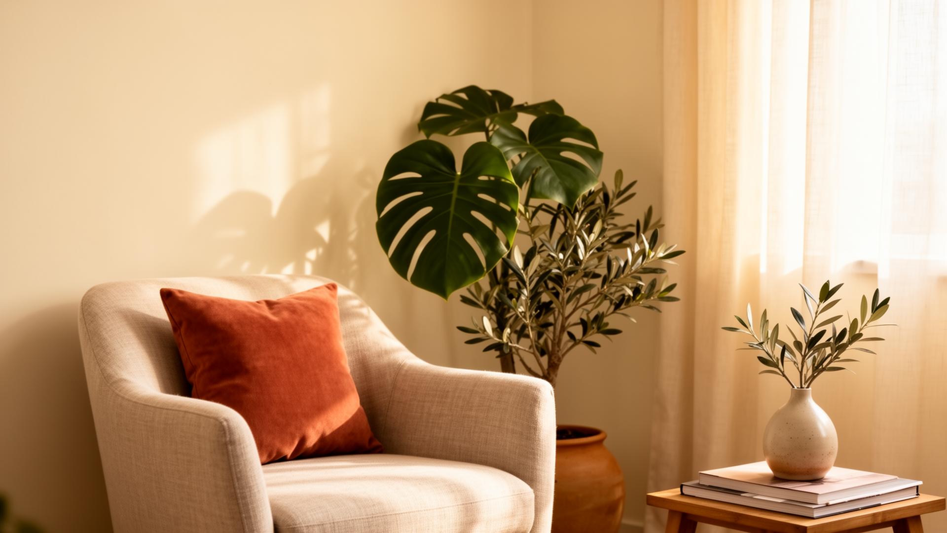 Cozy therapy office corner